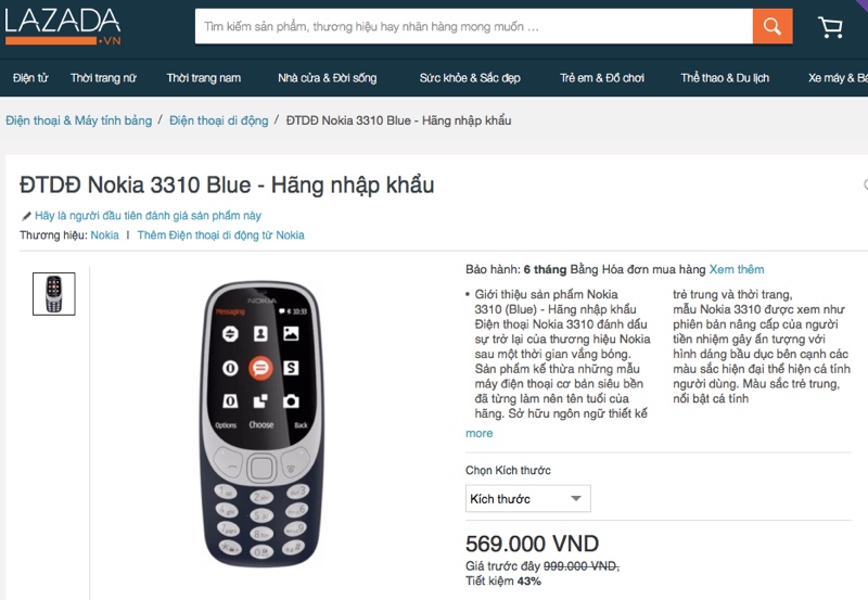 Cuộc sống số - Lazada xin lỗi khách hàng vụ bị tố Nokia 3310 bán nửa giá