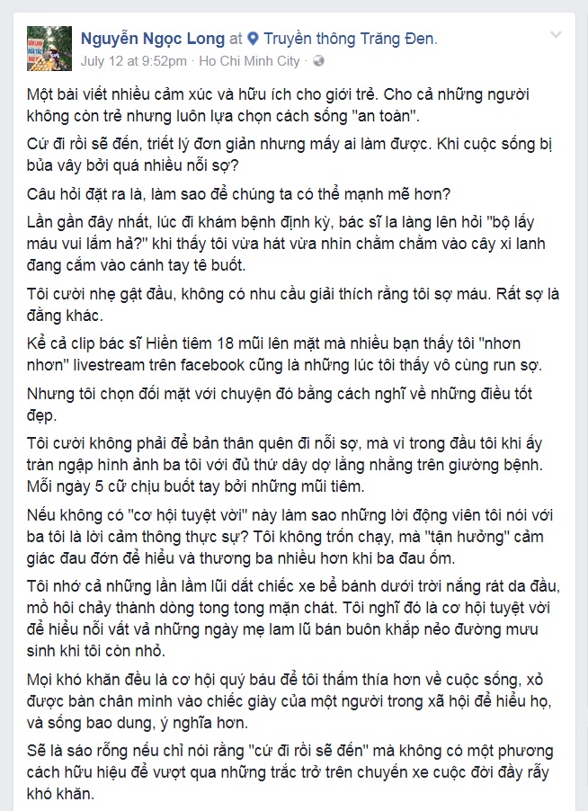 Dậy sóng mạng - Blogger Nguyễn Ngọc Long: Dám đi rồi sẽ đến!