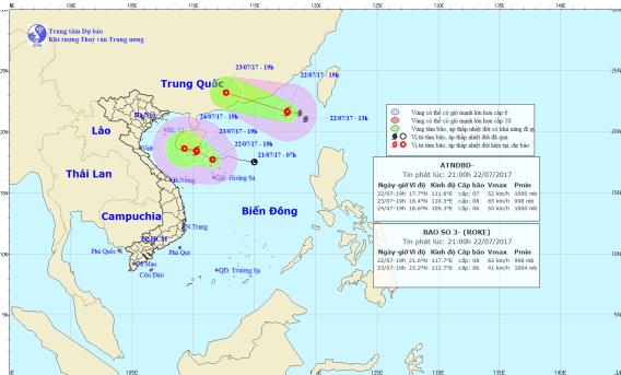 Tin nhanh - Dự báo thời tiết ngày 23/7: Tin mới nhất về bão số 3 trên Biển Đông
