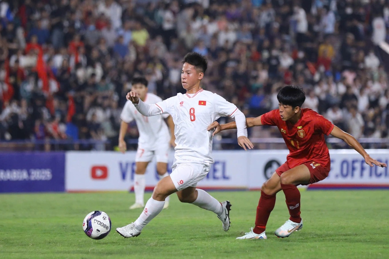 Đánh bại U17 Myanmar, U17 Việt Nam rộng cửa đi tiếp. (Ảnh: VFF)