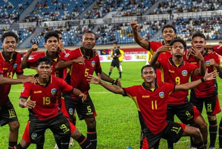 Đội tuyển Timor Leste ăn mừng giành vé tham dự ASEAN Cup 2024. (Ảnh: ASEAN United FC)