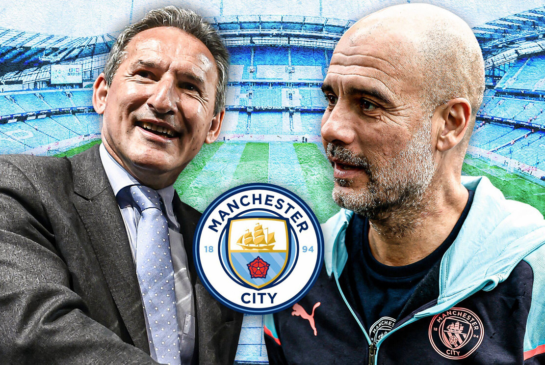 Txiki Begiristain (trái) và HLV Pep Guardiola làm việc ăn ý cùng nhau ở Man City. (Ảnh: Givemesport)