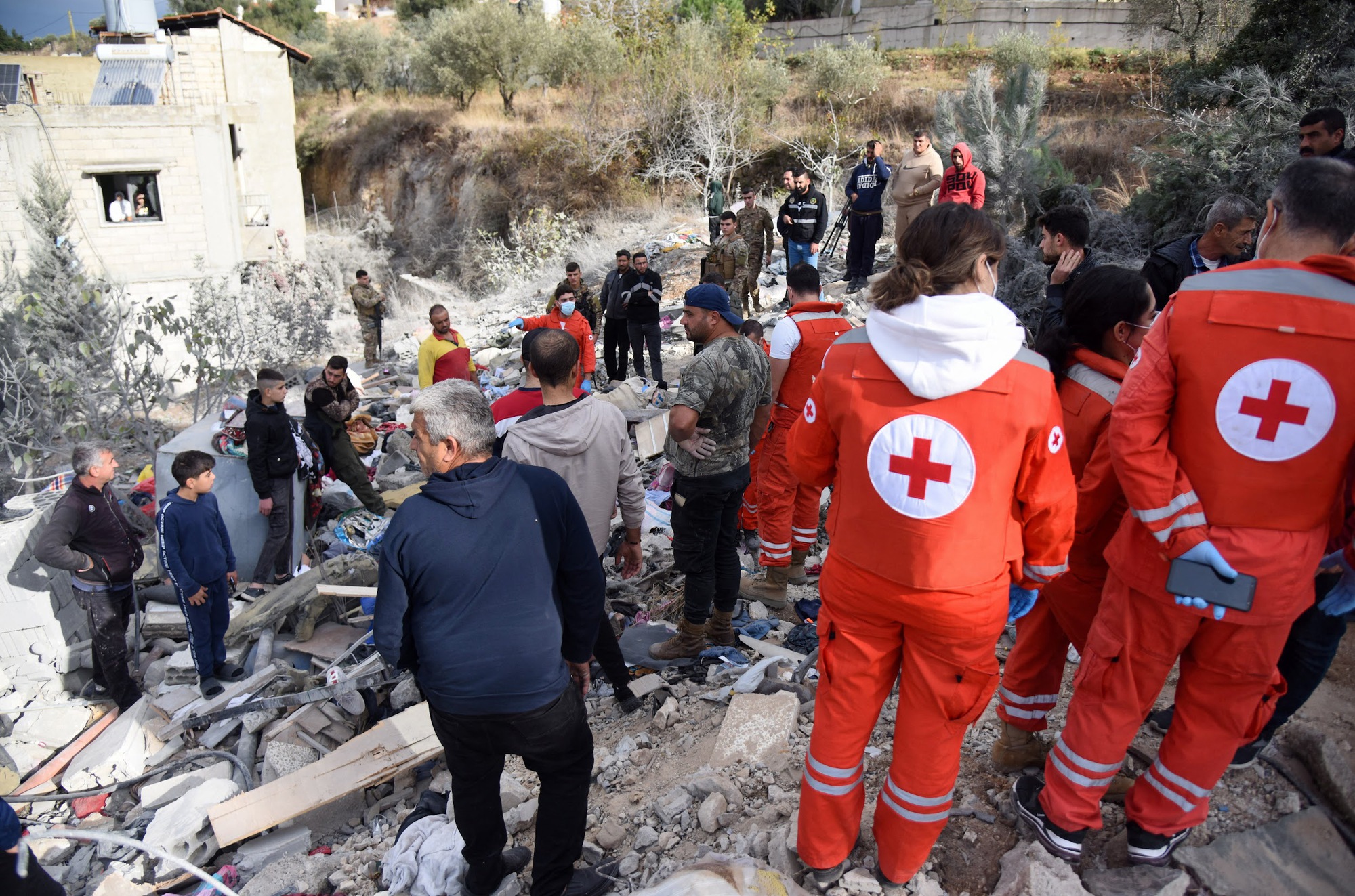 Aftermath of an Israeli airstrike on Ain Yaaqoub