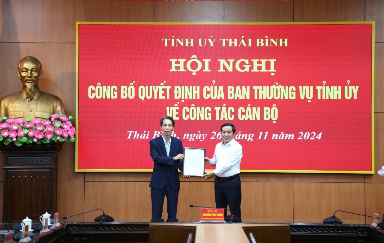 Tỉnh ủy Thái Bình có tân Phó Trưởng ban Tổ chức- Ảnh 1.