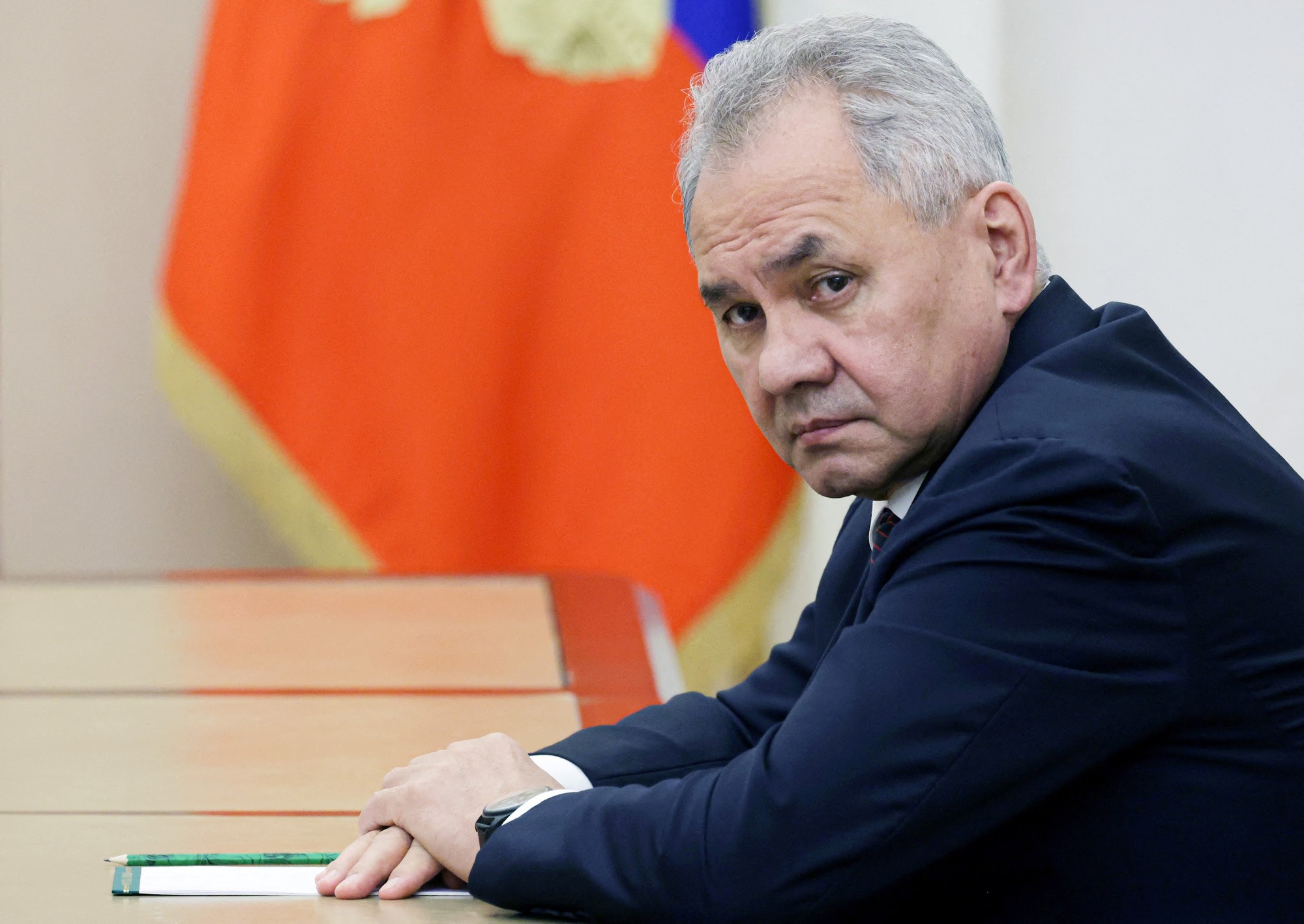 Russian Security Council's Secretary Sergei Shoigu attends a meeting in Moscow