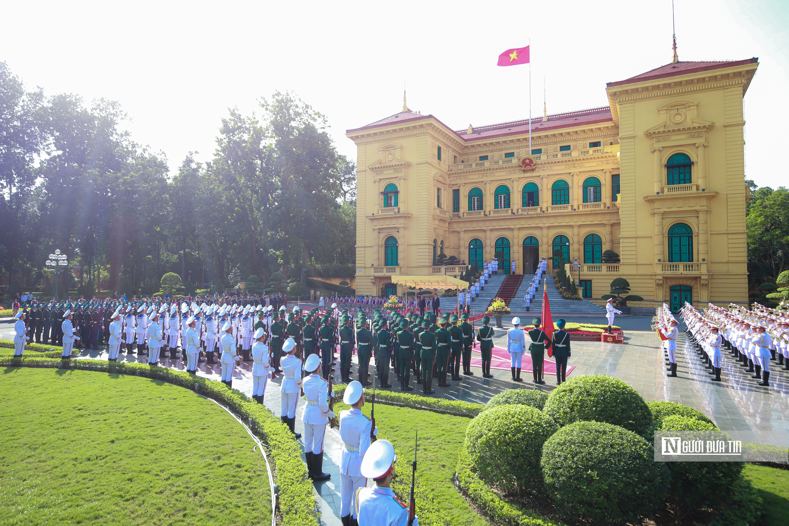 Lễ đón trọng thể Quốc vương Campuchia tại Phủ Chủ tịch- Ảnh 3.