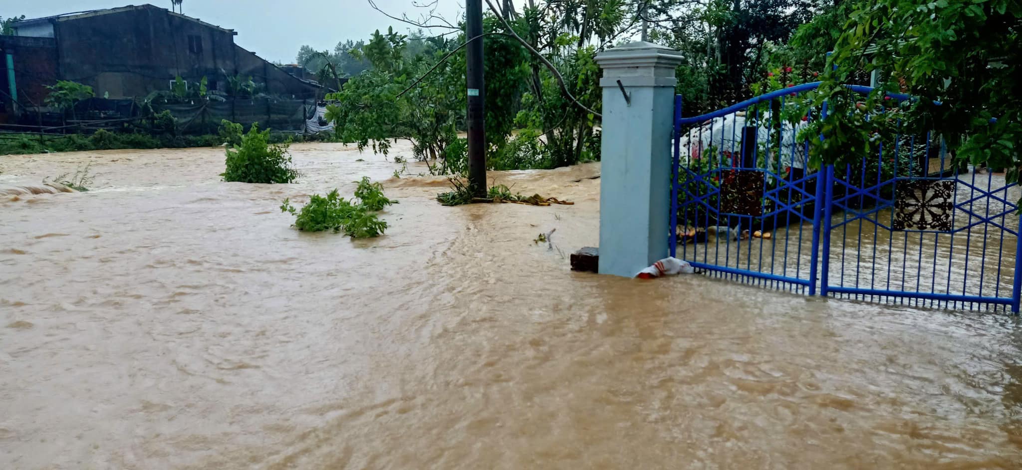 Một khu vực ngập nặng ở huyện Hòa Vang.