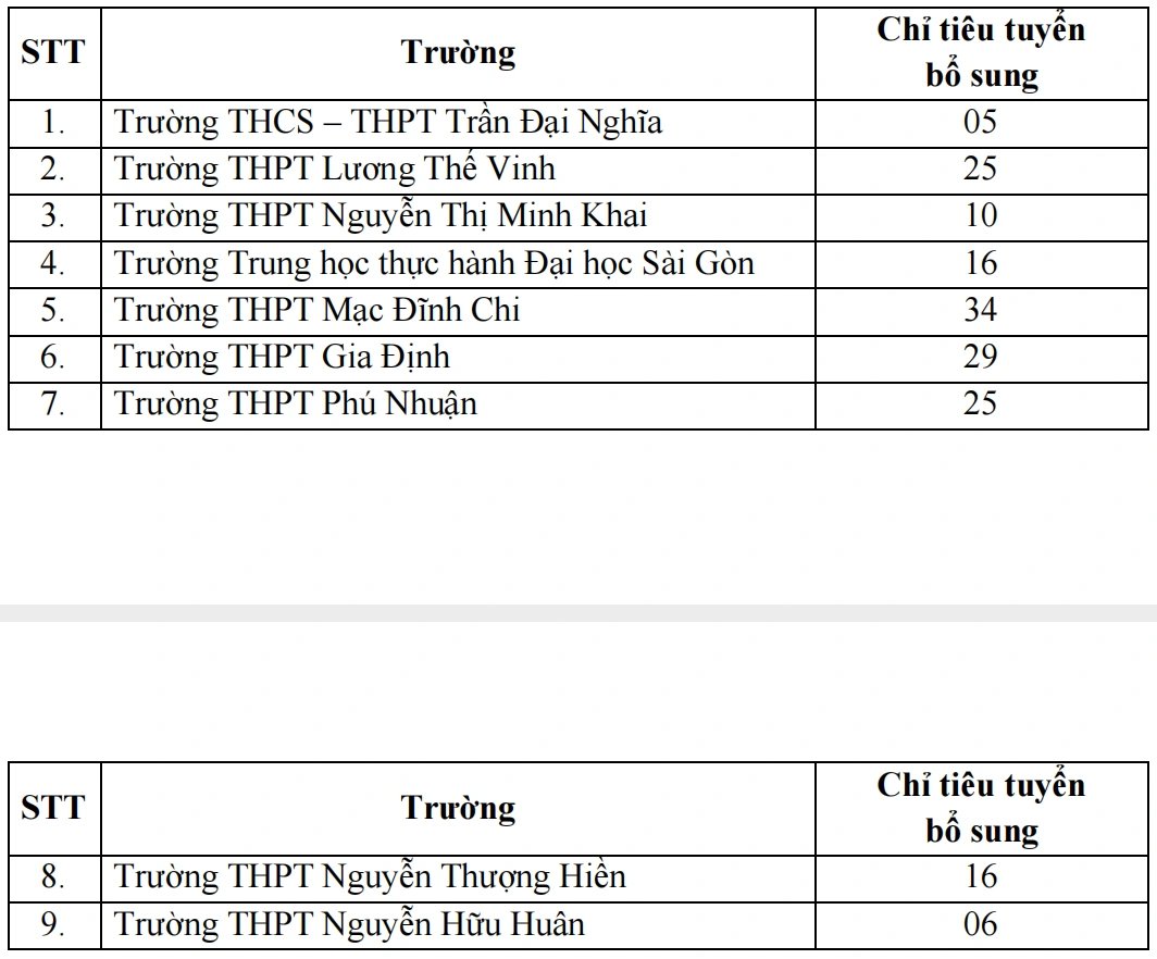 Tp.HCM tuyển bổ sung 166 chỉ tiêu lớp 10 tích hợp- Ảnh 1.