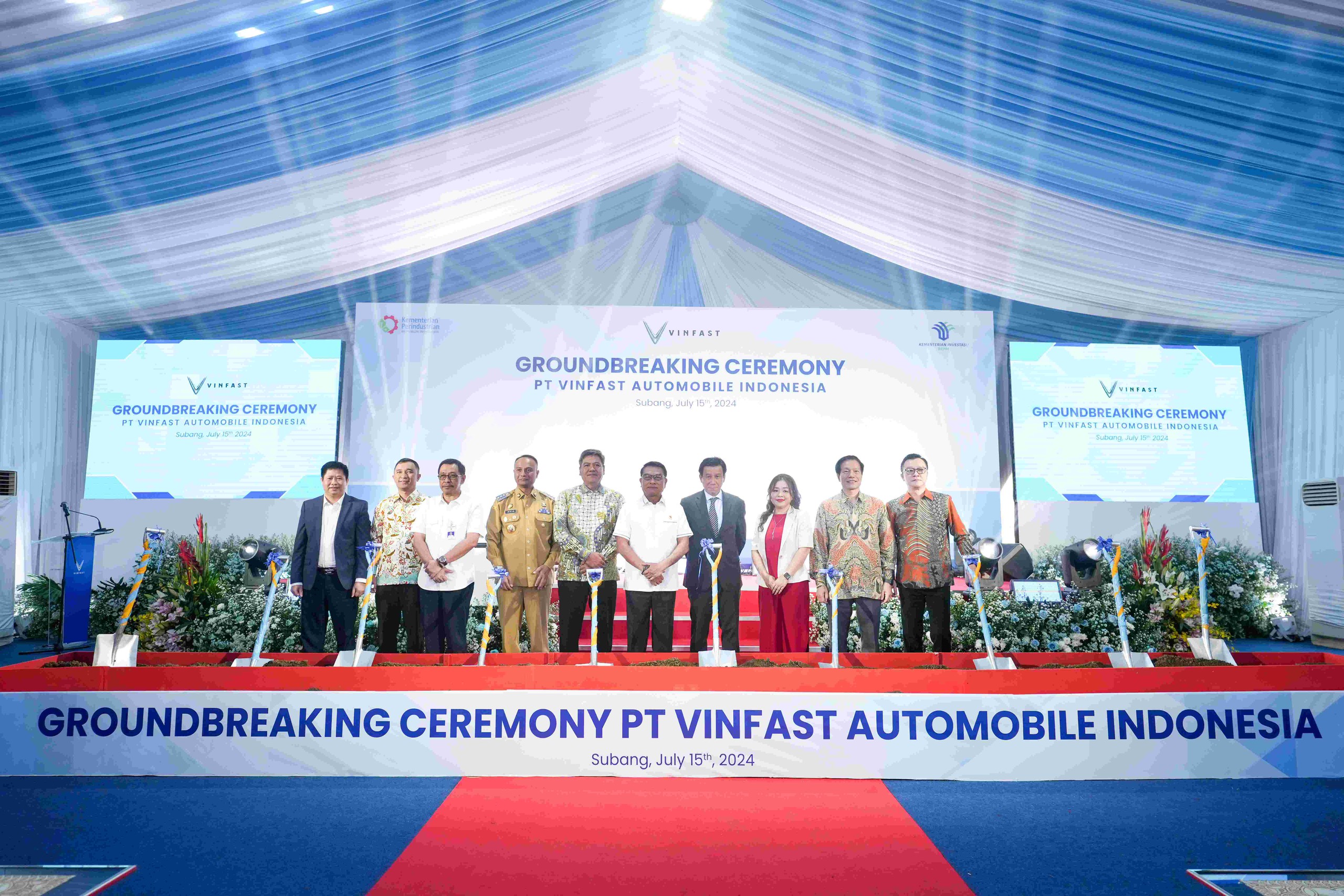 VinFast chính thức động thổ nhà máy lắp ráp xe điện tại Indonesia- Ảnh 2. VinFast chính thức động thổ nhà máy lắp ráp xe điện tại Indonesia- Ảnh 2.