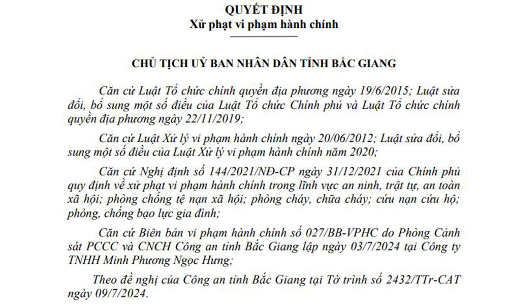 Bắc Giang: Vi phạm phòng cháy chữa cháy, nhiều doanh nghiệp bị xử phạt- Ảnh 2.