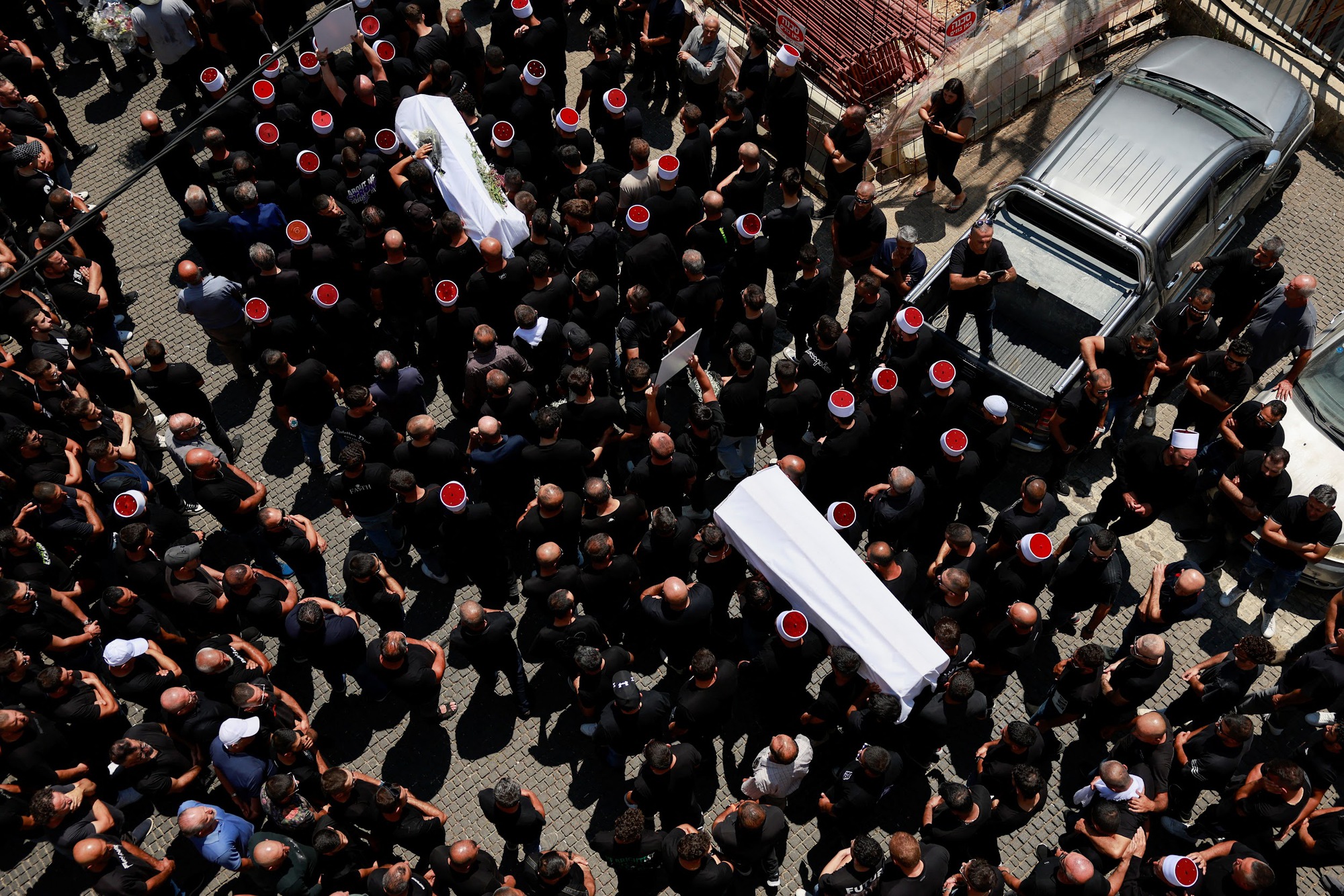 Funeral of children who were killed at a soccer pitch by a rocket fired from Lebanon, in Majdal Shams