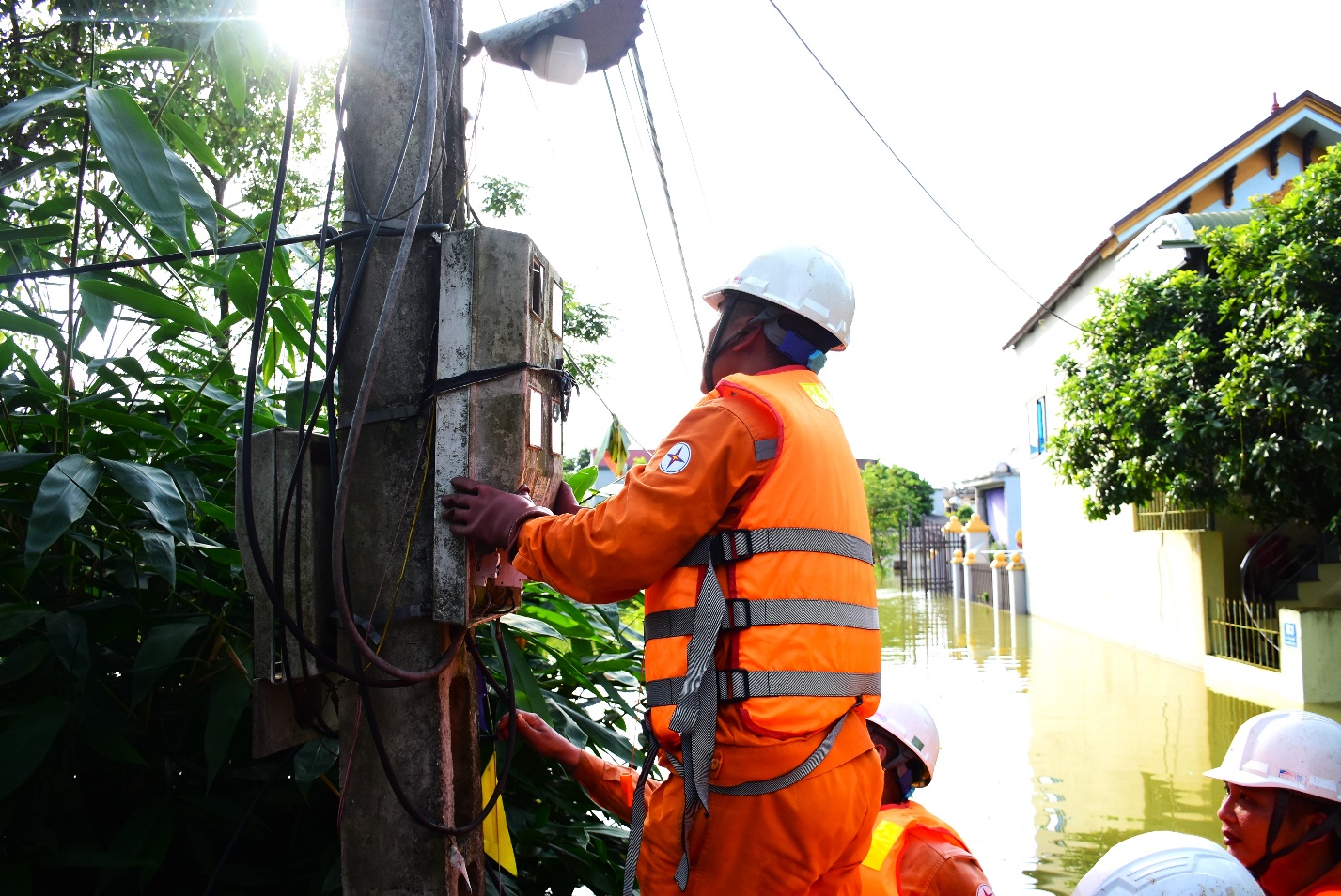 EVNHANOI sẵn sàng các phương án đảm bảo cung cấp điện cho những địa bàn ngập lụt- Ảnh 3.