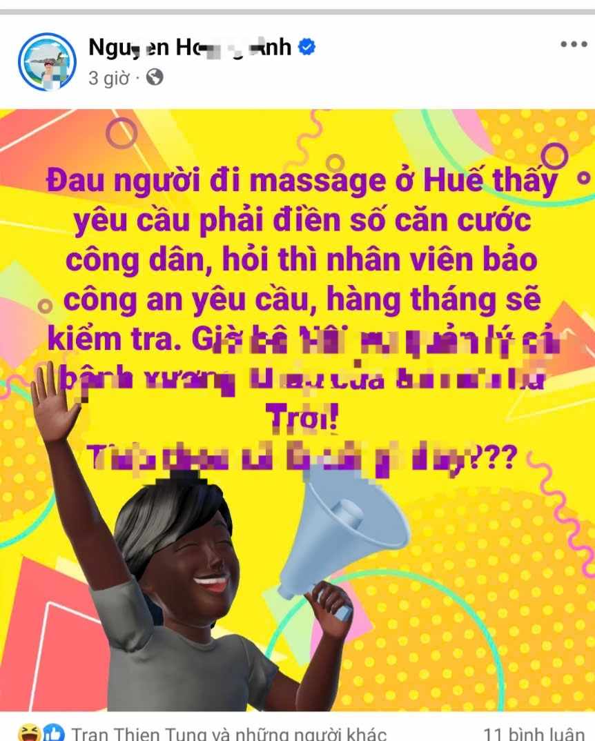 Huế: Không có quy định đi massage phải điền số căn cước công dân- Ảnh 1.