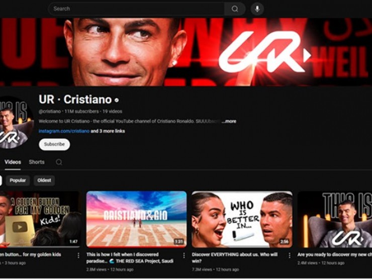 Siêu sao bóng đá Ronaldo nói lý do lập kênh YouTube UR - Cristiano