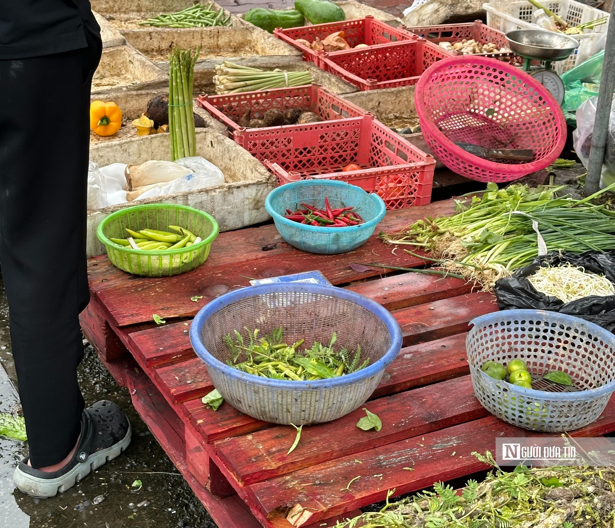 Lũ trên sông Hồng dâng cao, giá rau xanh tại chợ Hà Nội tăng mạnh- Ảnh 2.