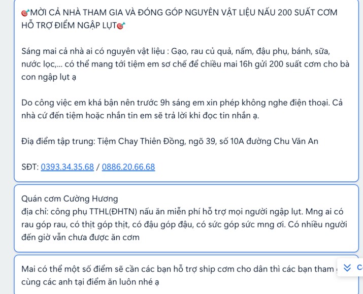 Dân mạng kêu gọi cùng nhau nấu đồ ăn gửi tới người dân vùng ngập lụt- Ảnh 6.