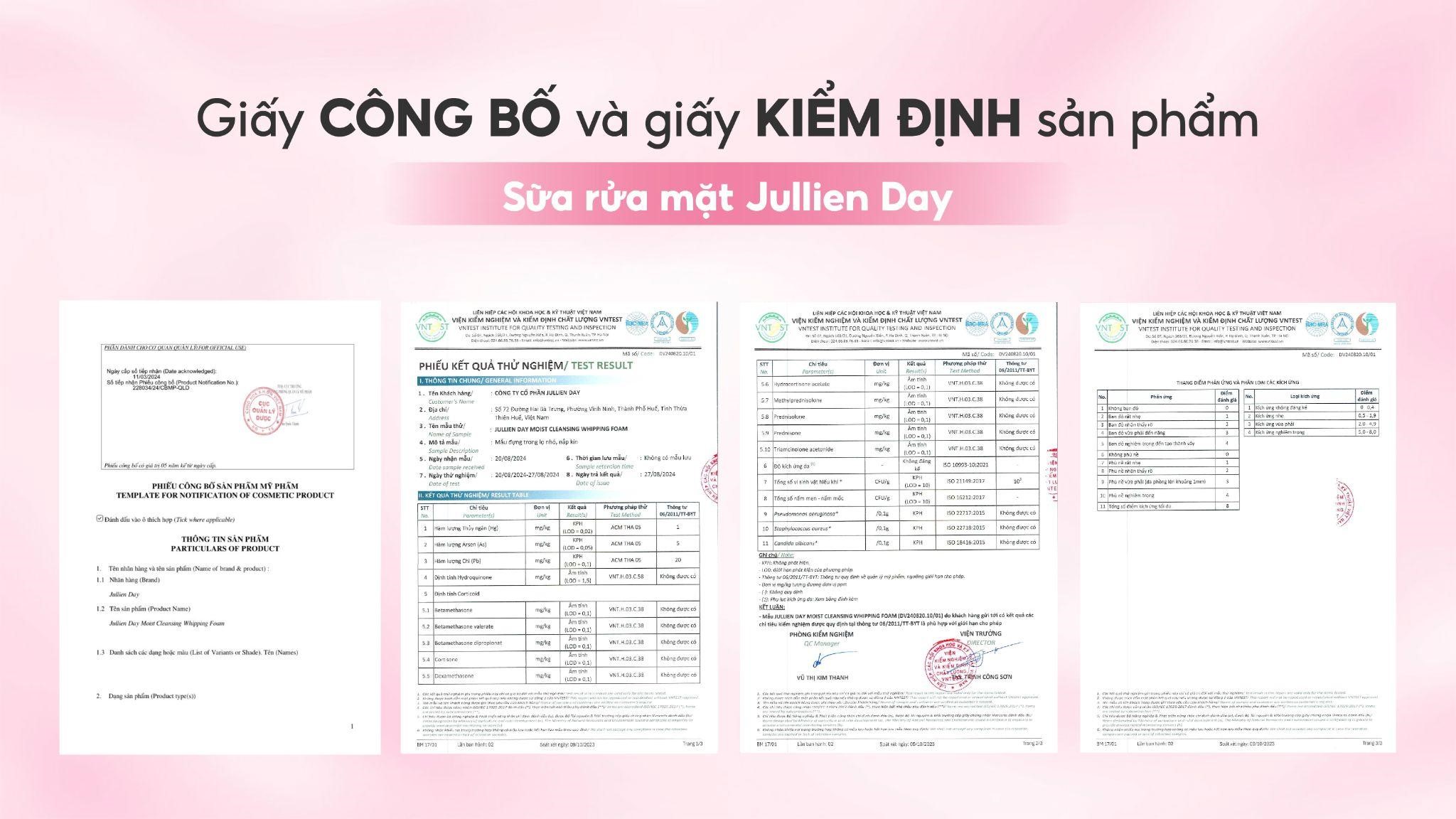 Mỹ phẩm Jullien Day đạt chứng nhận của Bộ Y Tế, Viện kiểm nghiệm và kiểm định chất lượng- Ảnh 3.