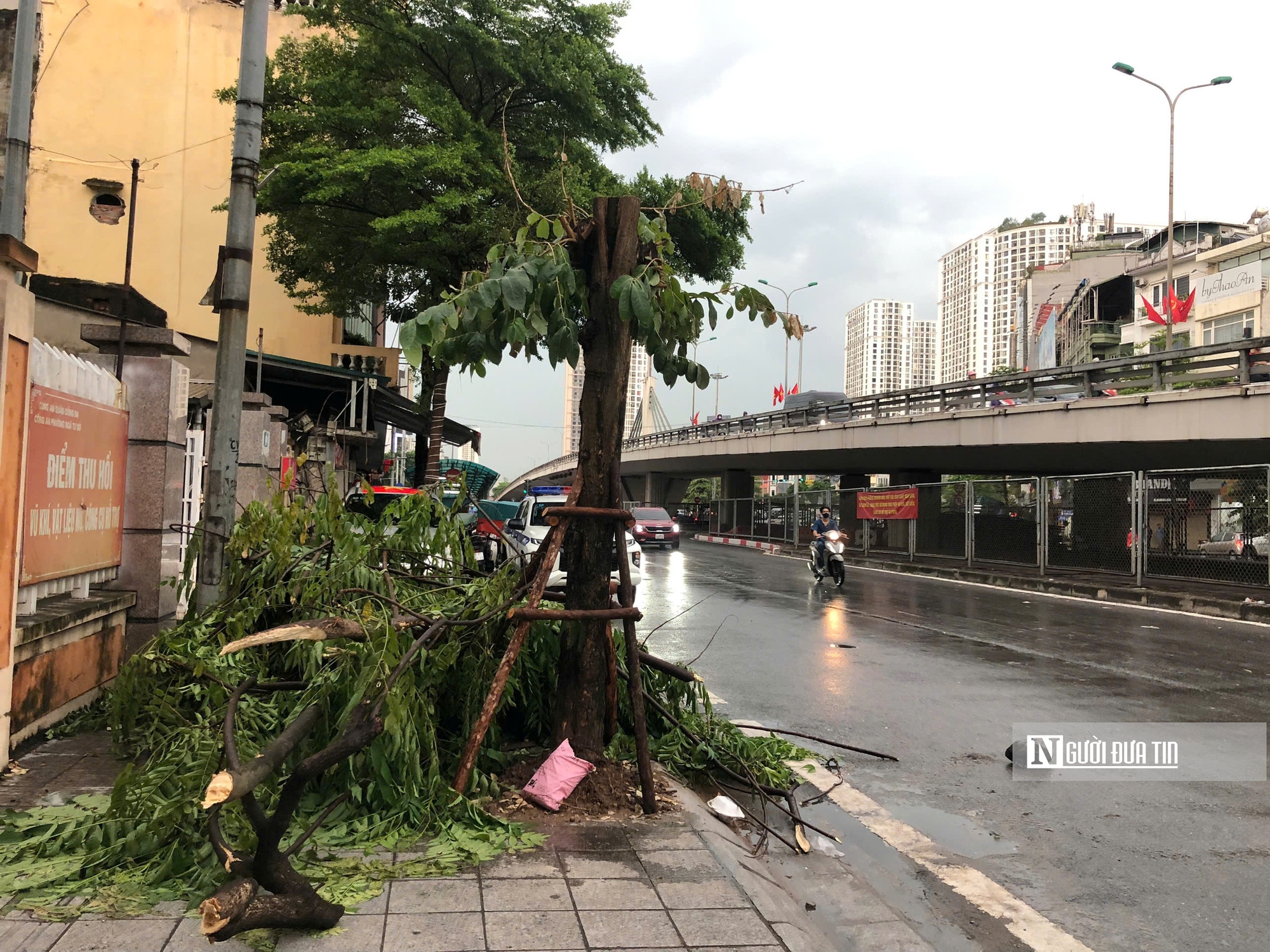 Siêu bão Yagi: Hàng loạt cây ở Hà Nội bật gốc, nhiều tuyến phố ùn tắc kéo dài- Ảnh 12.