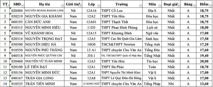 Lộ diện 34 thủ khoa ở kỳ thi chọn học sinh giỏi Hà Nội năm 2025, xuất hiện nhiều học sinh "trường làng" - Ảnh 1.