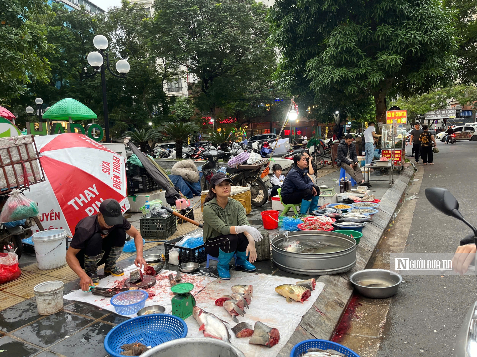 Biển “cấm họp chợ” dựng lên, chợ cóc vẫn họp tấp nập giữa lòng Thủ đô - Ảnh 9.