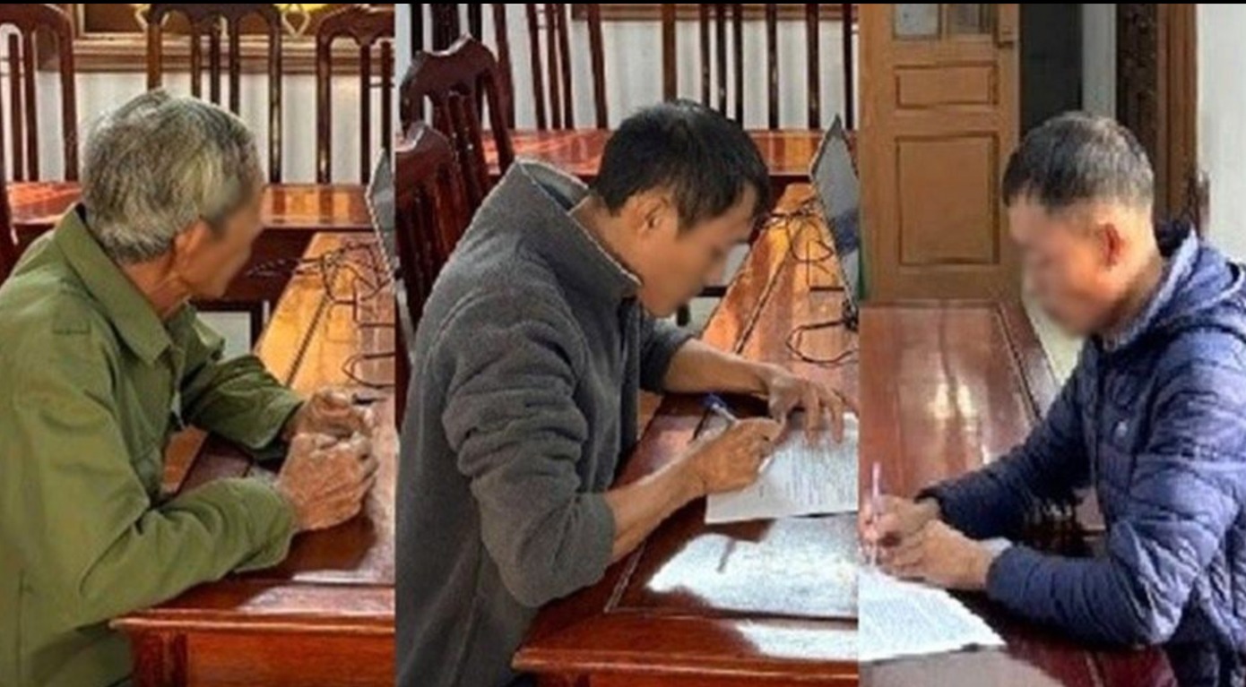 Gây rối, tát cán bộ tòa án ở Ninh Bình, 3 người đàn ông bị khởi tố - Ảnh 1.