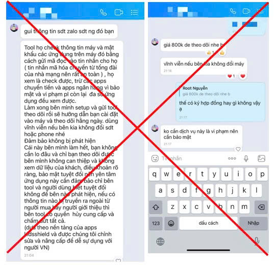 Cảnh báo bị lừa đảo vì dịch vụ "xem trộm tin nhắn vợ/chồng trên ứng dụng Zalo" - Ảnh 1.