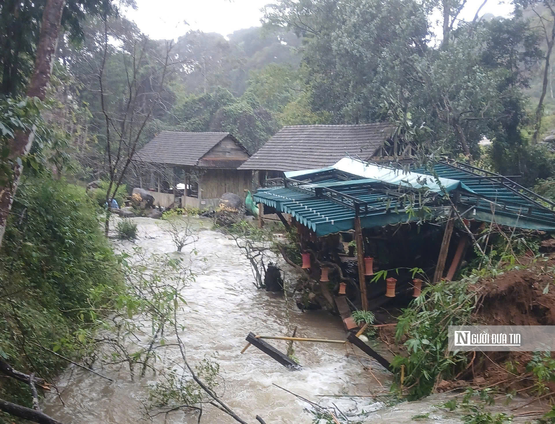 Mưa lũ phá hỏng hạ tầng Quảng Ngãi, cầu sập thác đổ, chính quyền dựng cầu tạm cứu dân- Ảnh 3. Mưa lũ phá hỏng hạ tầng Quảng Ngãi, cầu sập thác đổ, chính quyền dựng cầu tạm cứu dân- Ảnh 3.