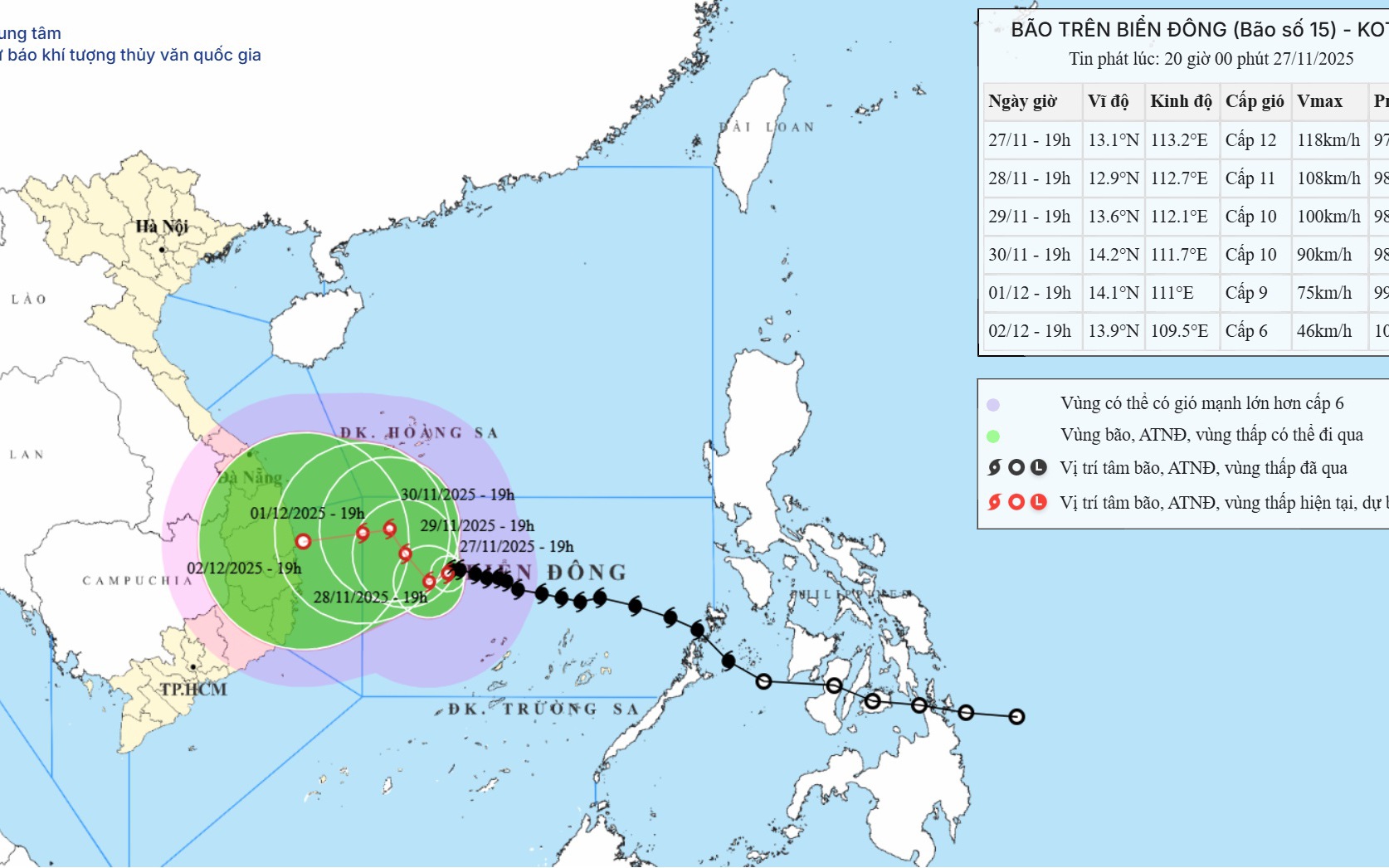 Tin bão mới nhất: Bão số 15 Koto "lạ thường" hầu như không di chuyển - Ảnh 2.