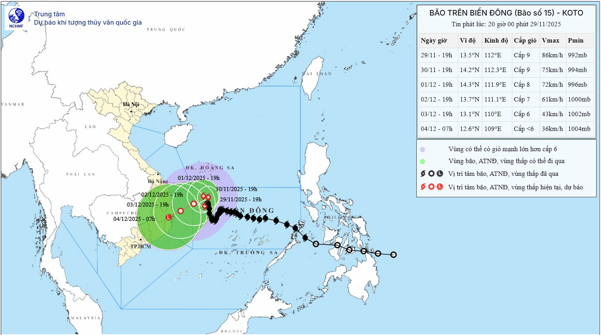 Tin bão mới nhất: Bão số 15 Koto "lạ thường" hầu như không di chuyển - Ảnh 1.