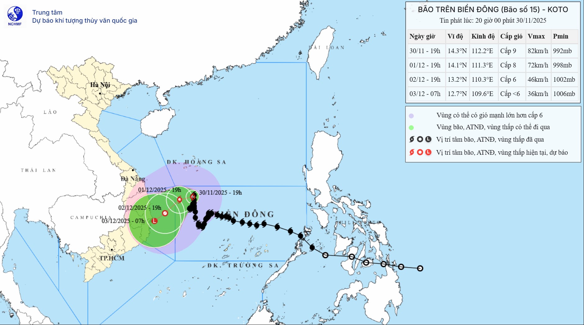 Bão số 15 Koto tiếp tục đi kiểu "nhúc nhích", hướng về nơi nào nước ta?- Ảnh 1.