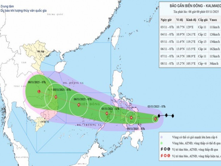 Bão Kalmaegi di chuyển nhanh "chóng mặt", cường độ rất mạnh - Ảnh 2.