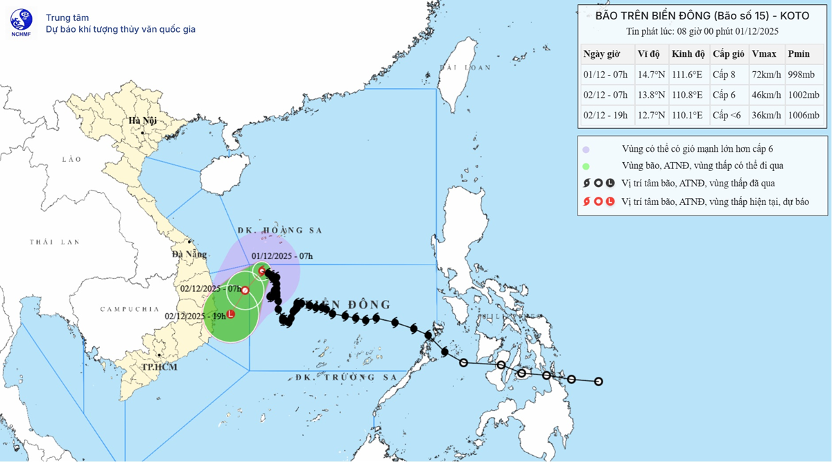 Bão số 15 đổi hướng, đi chậm "lạ thường" hướng thẳng nơi nào nước ta? - Ảnh 1.