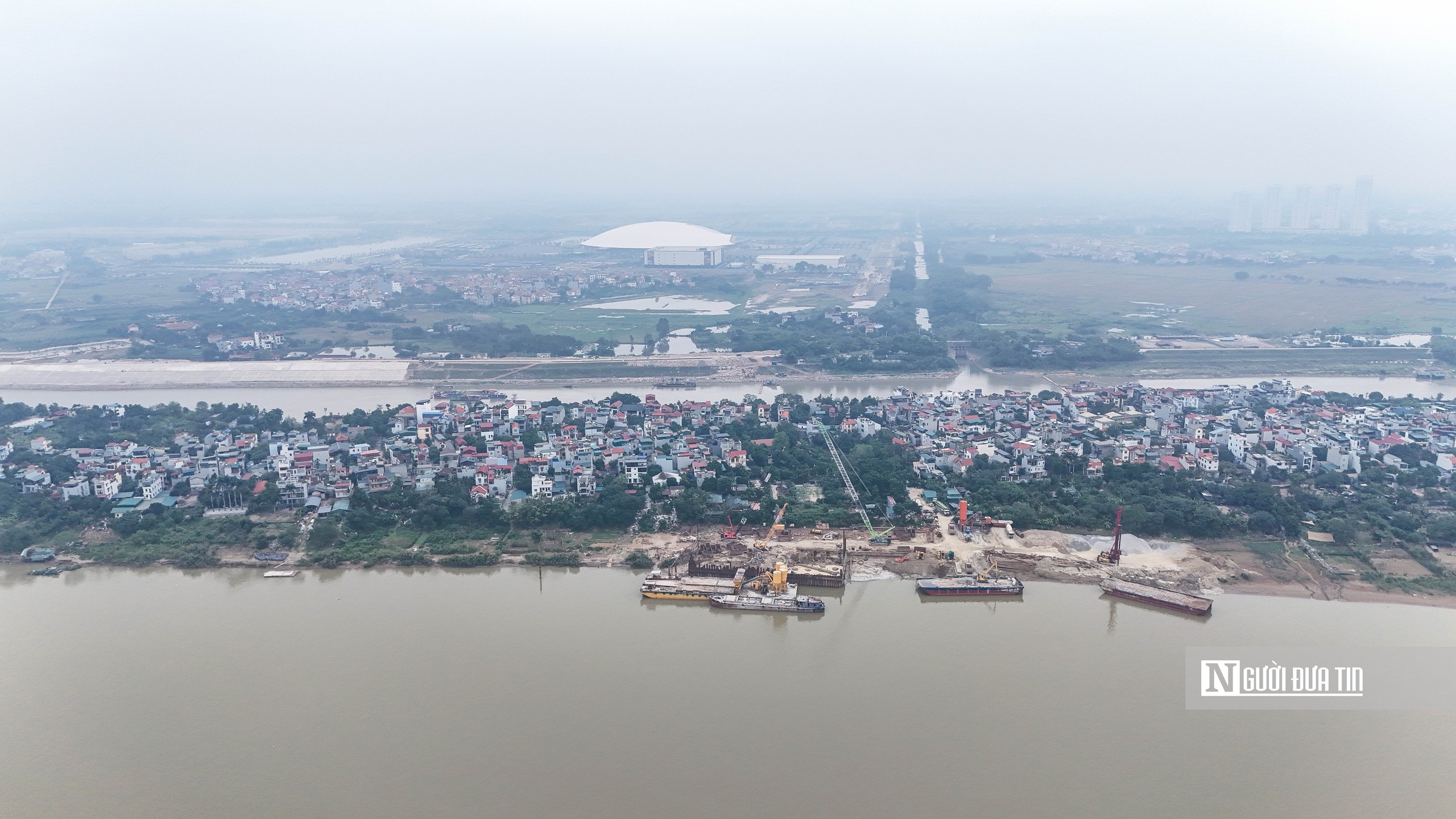 H&agrave; Nội: To&agrave;n cảnh cầu Tứ Li&ecirc;n sau nửa năm thi c&ocirc;ng - Ảnh 8.