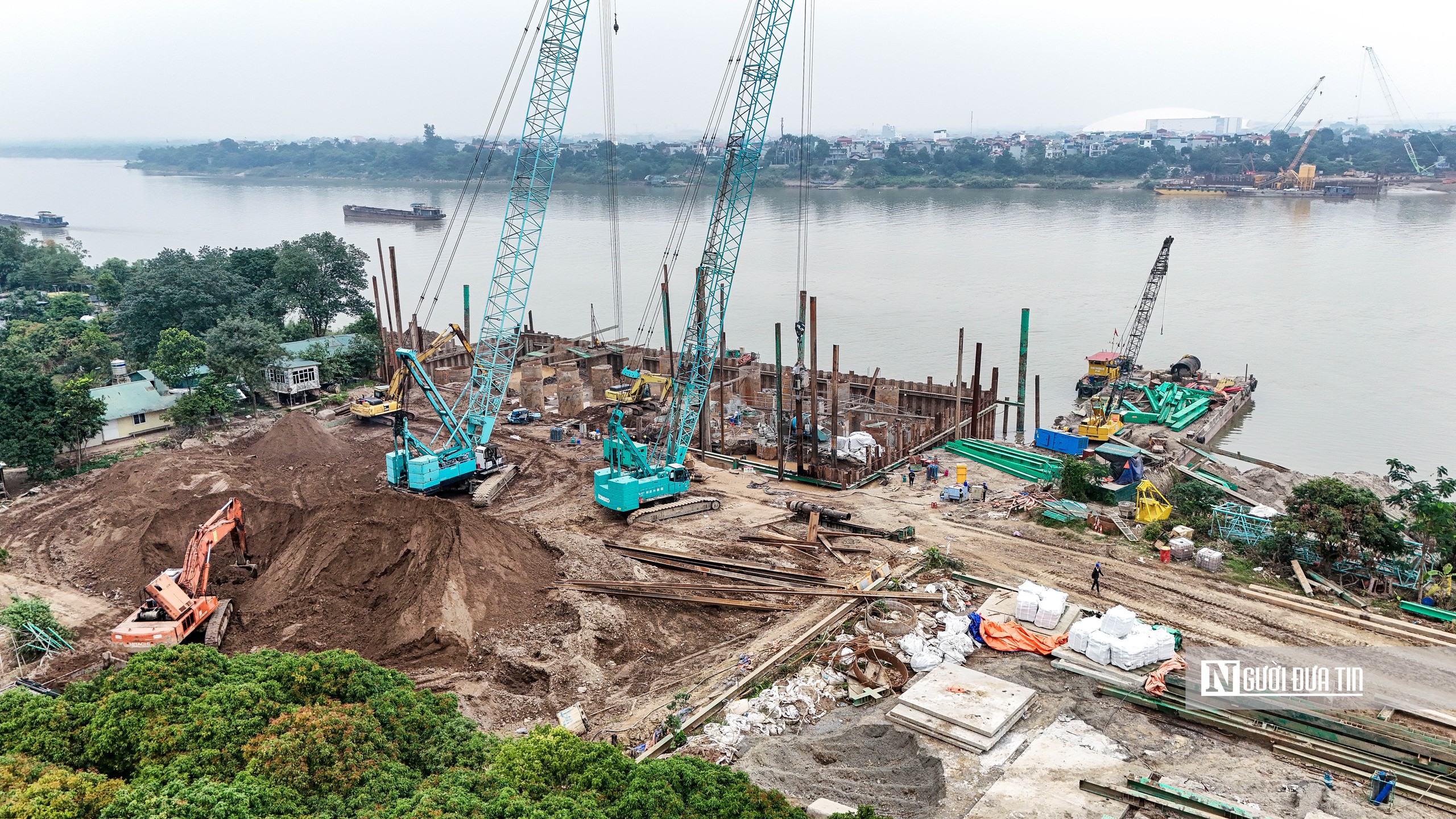 H&agrave; Nội: To&agrave;n cảnh cầu Tứ Li&ecirc;n sau nửa năm thi c&ocirc;ng - Ảnh 7.