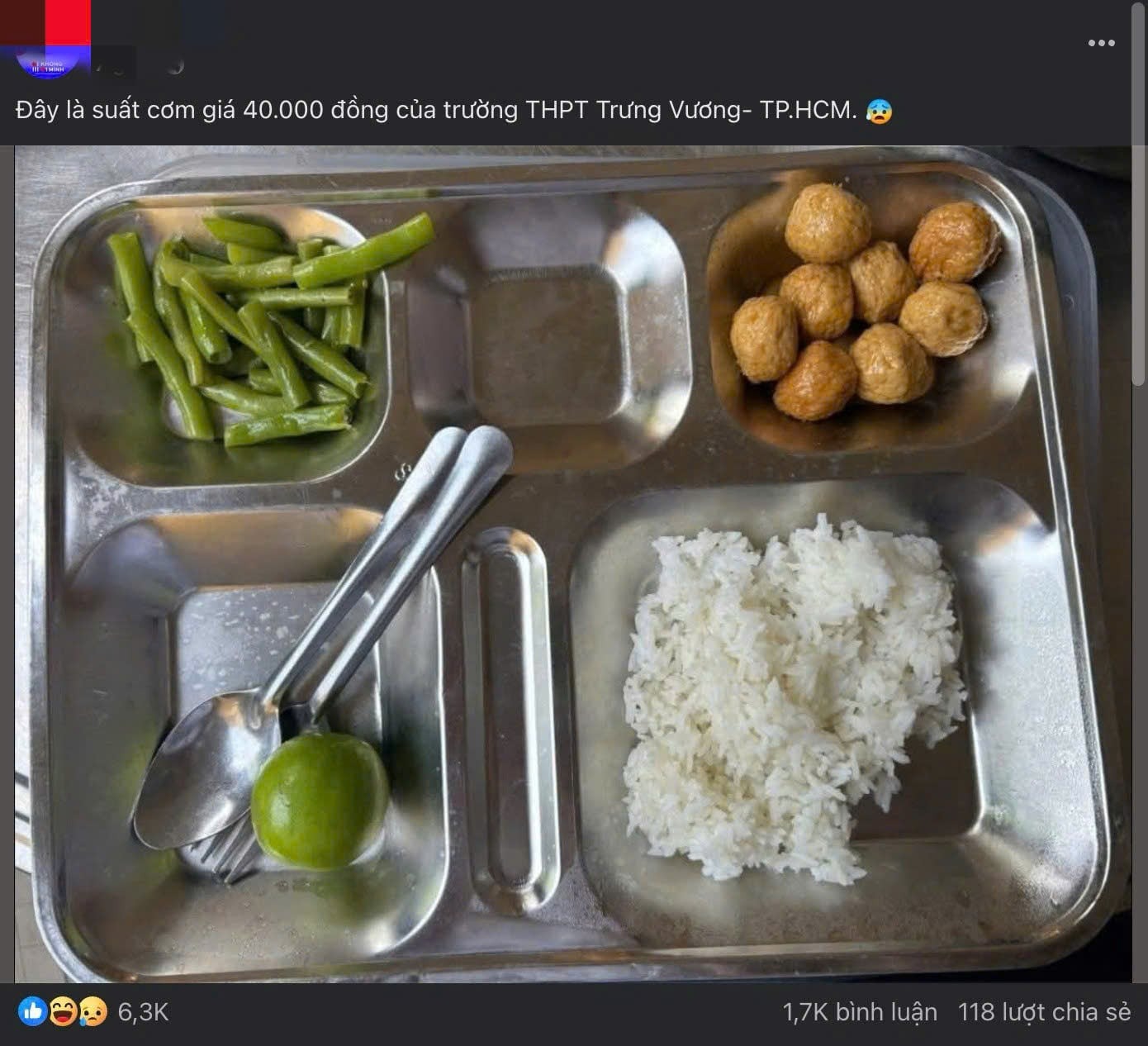 Suất ăn bán trú Trường THPT Trưng Vương gây tranh cãi: Sở GD-ĐT Tp.HCM lên tiếng- Ảnh 2. Suất ăn bán trú Trường THPT Trưng Vương gây tranh cãi: Sở GD-ĐT Tp.HCM lên tiếng- Ảnh 2.