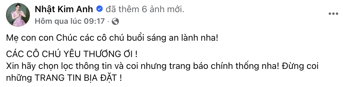 Nữ ca sĩ Nhật Kim Anh có động thái về loạt tin đồn đang gây xôn xao - Ảnh 3.