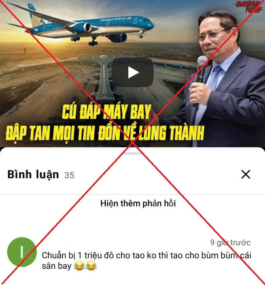Đe dọa đánh bom sân bay Long Thành trên mạng xã hội, một thanh niên bị xử lý - Ảnh 1.