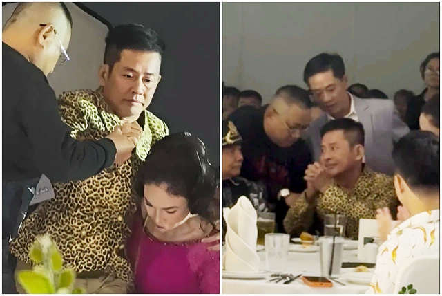 Nghệ sĩ Tấn Beo xuất hiện hạnh ph&uacute;c trong đ&aacute;m cưới con trai - Ảnh 2.