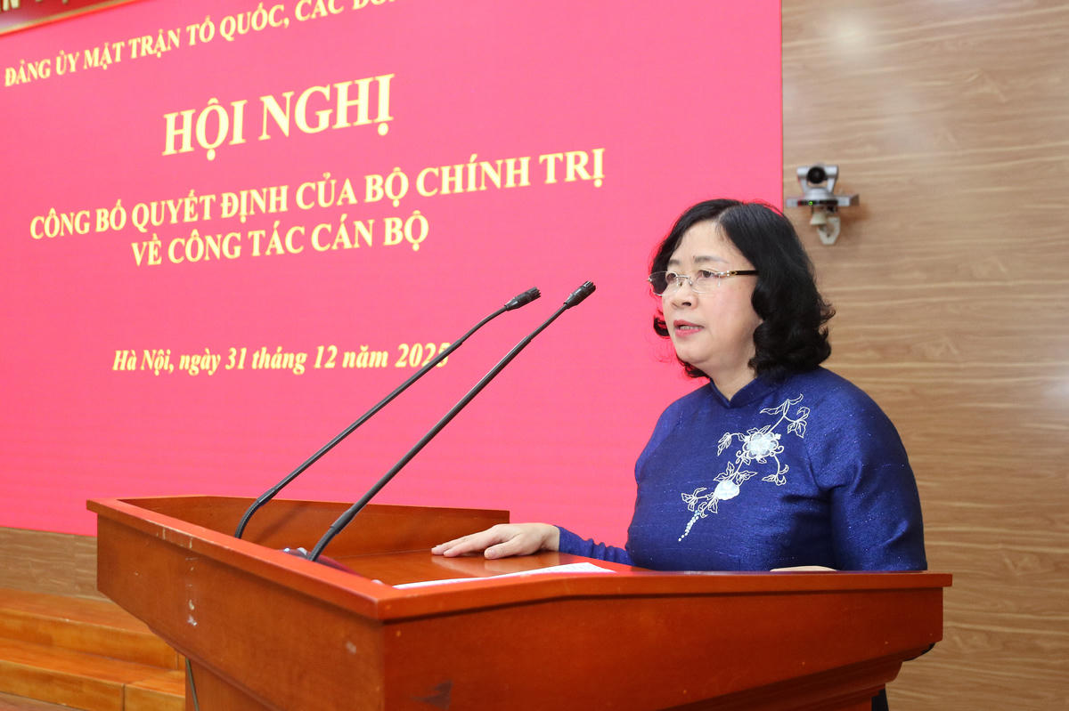 Đồng ch&iacute; H&agrave; Thị Nga được Bộ Ch&iacute;nh trị ph&acirc;n c&ocirc;ng giữ chức Ph&oacute; B&iacute; thư Thường trực Đảng ủy MTTQ, c&aacute;c đo&agrave;n thể Trung ương- Ảnh 5.