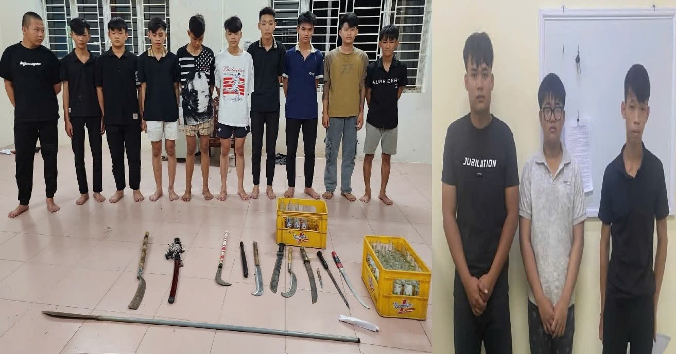 Ngăn chặn nhóm thanh thiếu niên mang hung khí hẹn đánh nhau - Ảnh 1.