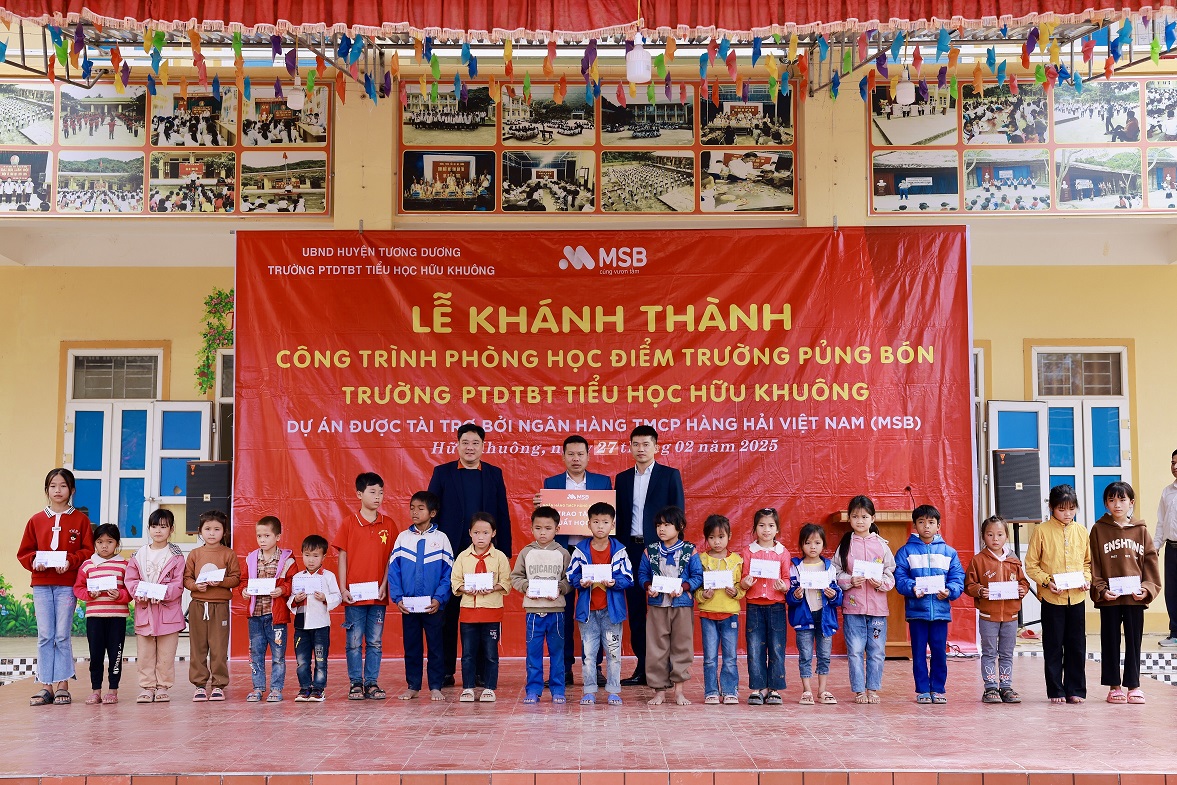 Khánh thành 4 phòng học mới do MSB tài trợ tại điểm trường Pủng Bón, Nghệ An- Ảnh 3. Khánh thành 4 phòng học mới do MSB tài trợ tại điểm trường Pủng Bón, Nghệ An- Ảnh 3.