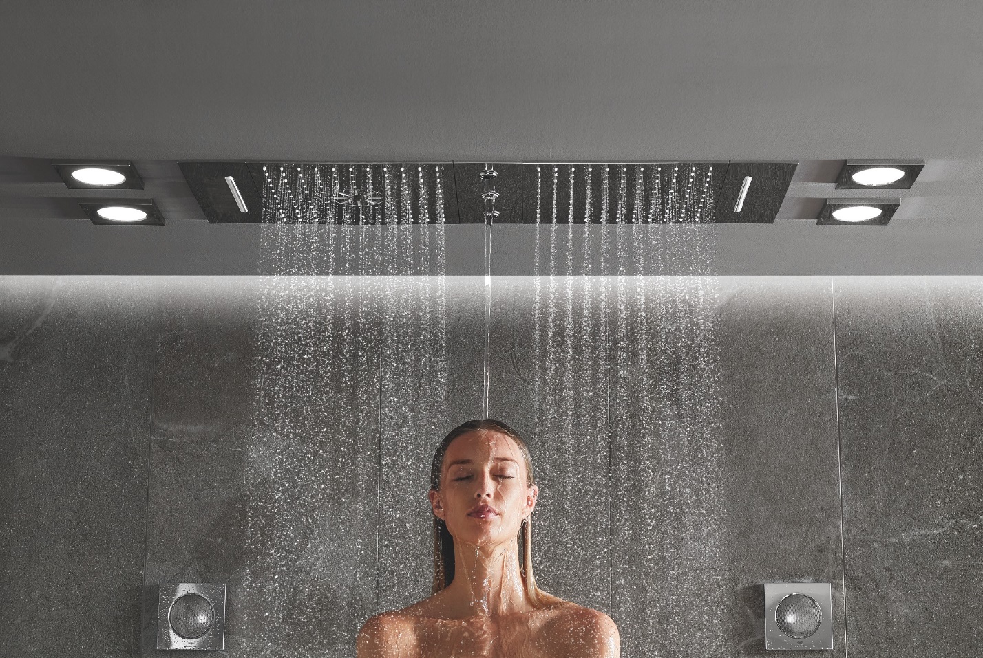 A person under a shower  AI-generated content may be incorrect.