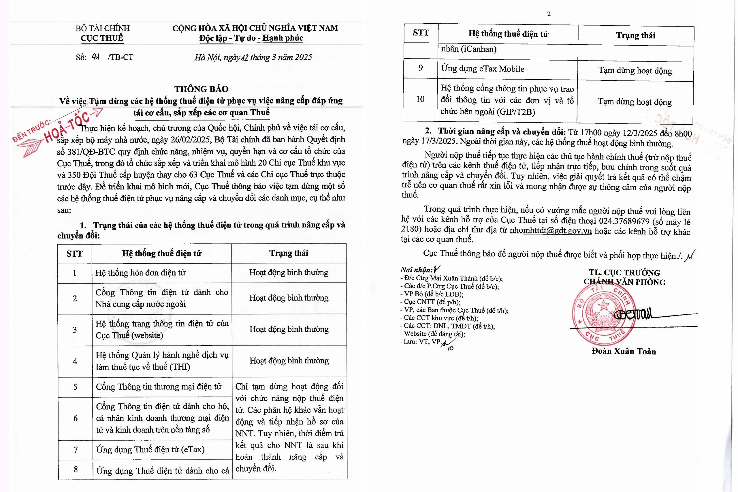 Tạm dừng nhiều hệ thống thuế điện tử để thực hiện chuyển đổi- Ảnh 2.