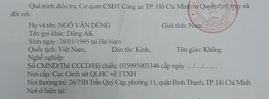 Truy nã Dũng AK vụ 2 nhóm giang hồ ẩu đả tại trung tâm tiệc cưới White Palace- Ảnh 2.