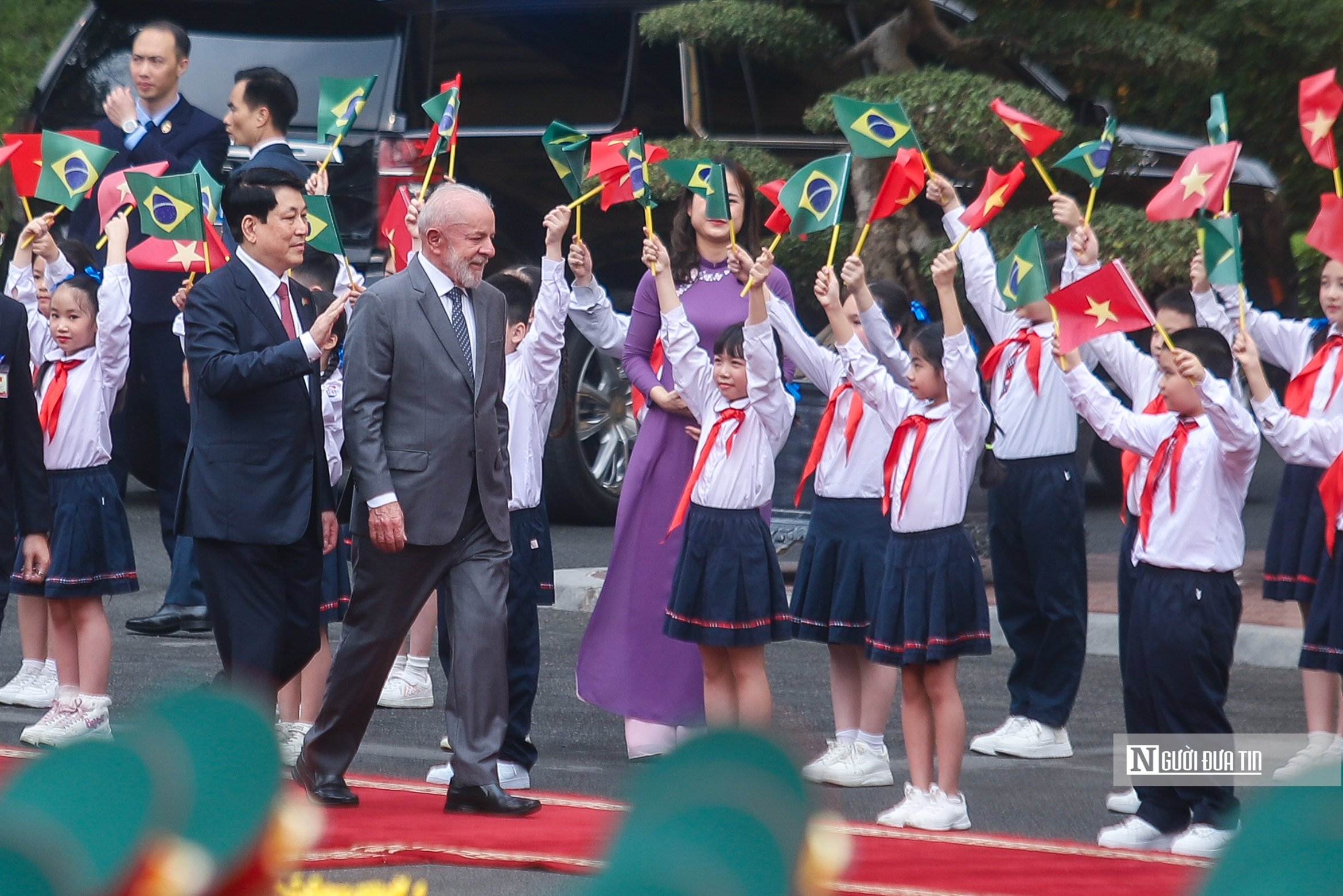 Chủ tịch nước Lương Cường chủ trì lễ đón Tổng thống Brazil- Ảnh 4.