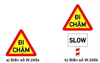 Khi gặp biển báo đi chậm, lái xe phải giảm tốc độ xuống còn bao nhiêu?- Ảnh 1. Khi gặp biển báo đi chậm, lái xe phải giảm tốc độ xuống còn bao nhiêu?- Ảnh 1.