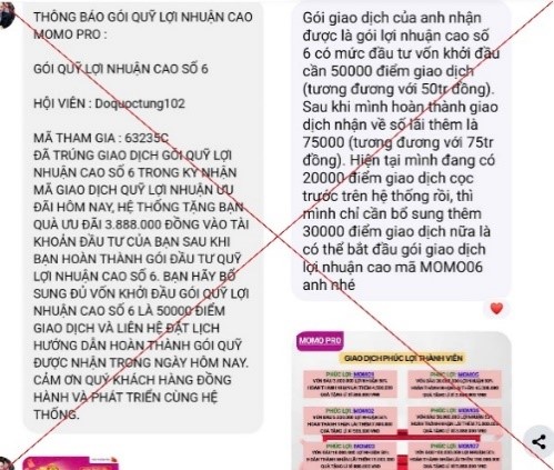 Cảnh báo thủ đoạn lừa đảo khi tham gia đầu tư qua ứng dụng MoMo Pro giả mạo- Ảnh 1. Cảnh báo thủ đoạn lừa đảo khi tham gia đầu tư qua ứng dụng MoMo Pro giả mạo- Ảnh 1.
