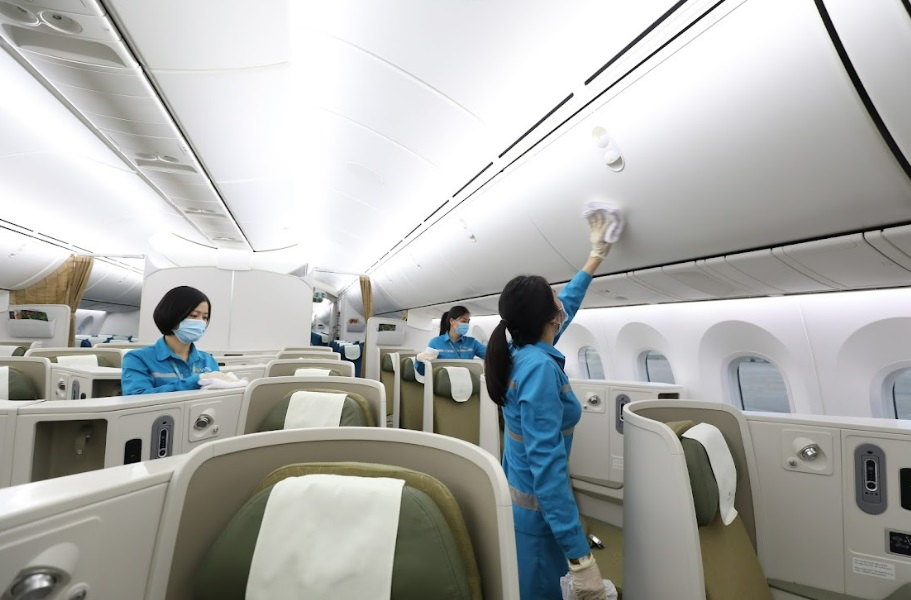 Yếu tố vệ sinh trên máy bay có vai trò rất quan trọng.