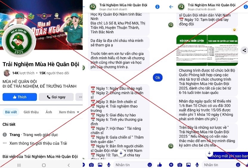 Cảnh giác khi đăng ký tham gia trại hè quân đội nhân dân trên mạng xã hội- Ảnh 1.