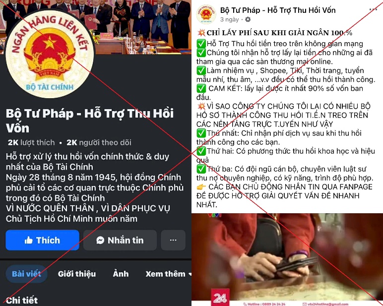 Cảnh báo tài khoản Facebook giả mạo Bộ Tư pháp hỗ trợ lấy lại tiền lừa đảo- Ảnh 1. Cảnh báo tài khoản Facebook giả mạo Bộ Tư pháp hỗ trợ lấy lại tiền lừa đảo- Ảnh 1.